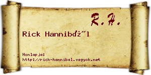 Rick Hannibál névjegykártya